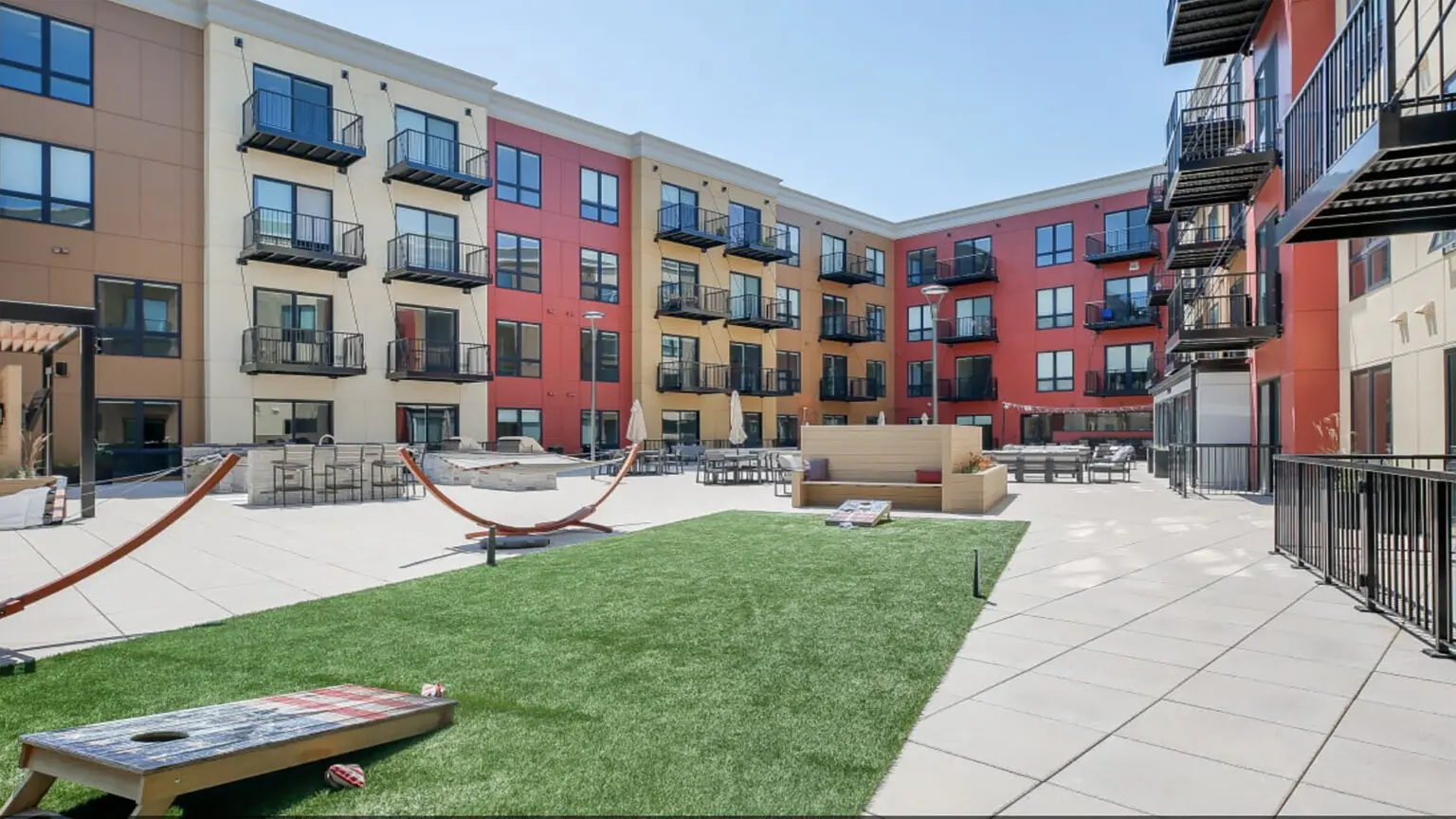 The Hub Apartments - University of Illinois Champaign - Sentry Roofing - US Pedestal Systems - Turf and Concrete Pavers 2